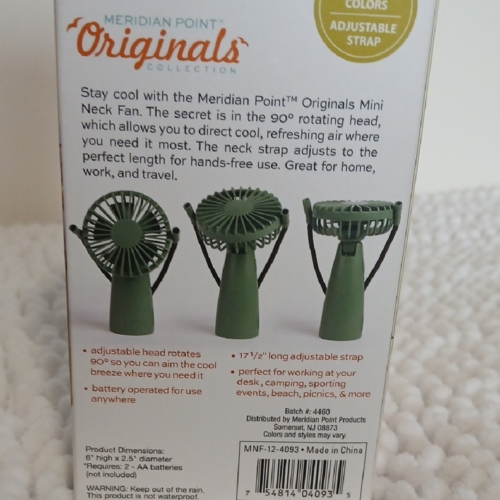 Meridian Point Originals Collection Mini Neck‎ Fan - Picture 7 of 9